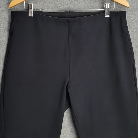 Soft Surroundings Pull On Pants Womens Large Black Ponte Knit Flat Front Stretch - Picture 3 of 11
